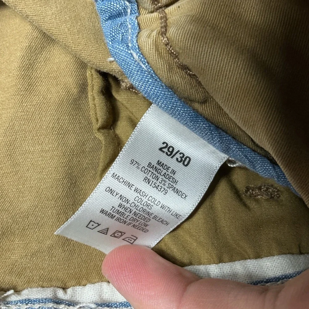 Aeropostale Chinos Mens 29/30 Khaki Tan Slim Straight Distressed Ripped‎ Pants